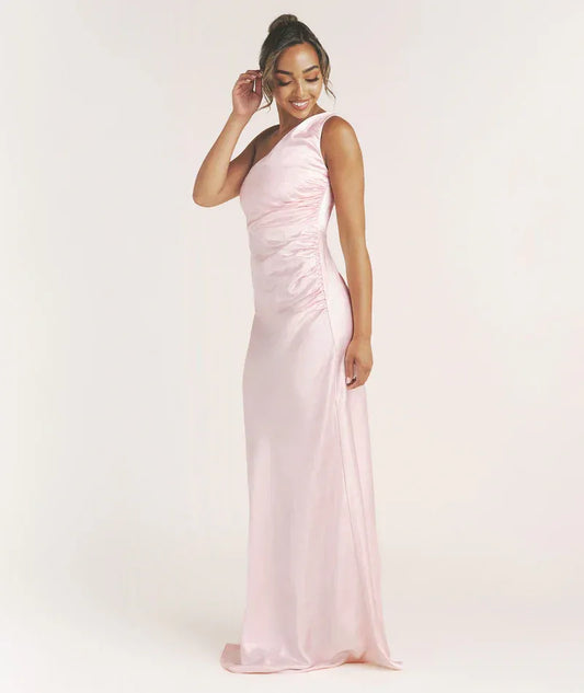 Mermaid One-Shoulder Satin Ruched Wedding Dress - Yihuiw by Yihuiw