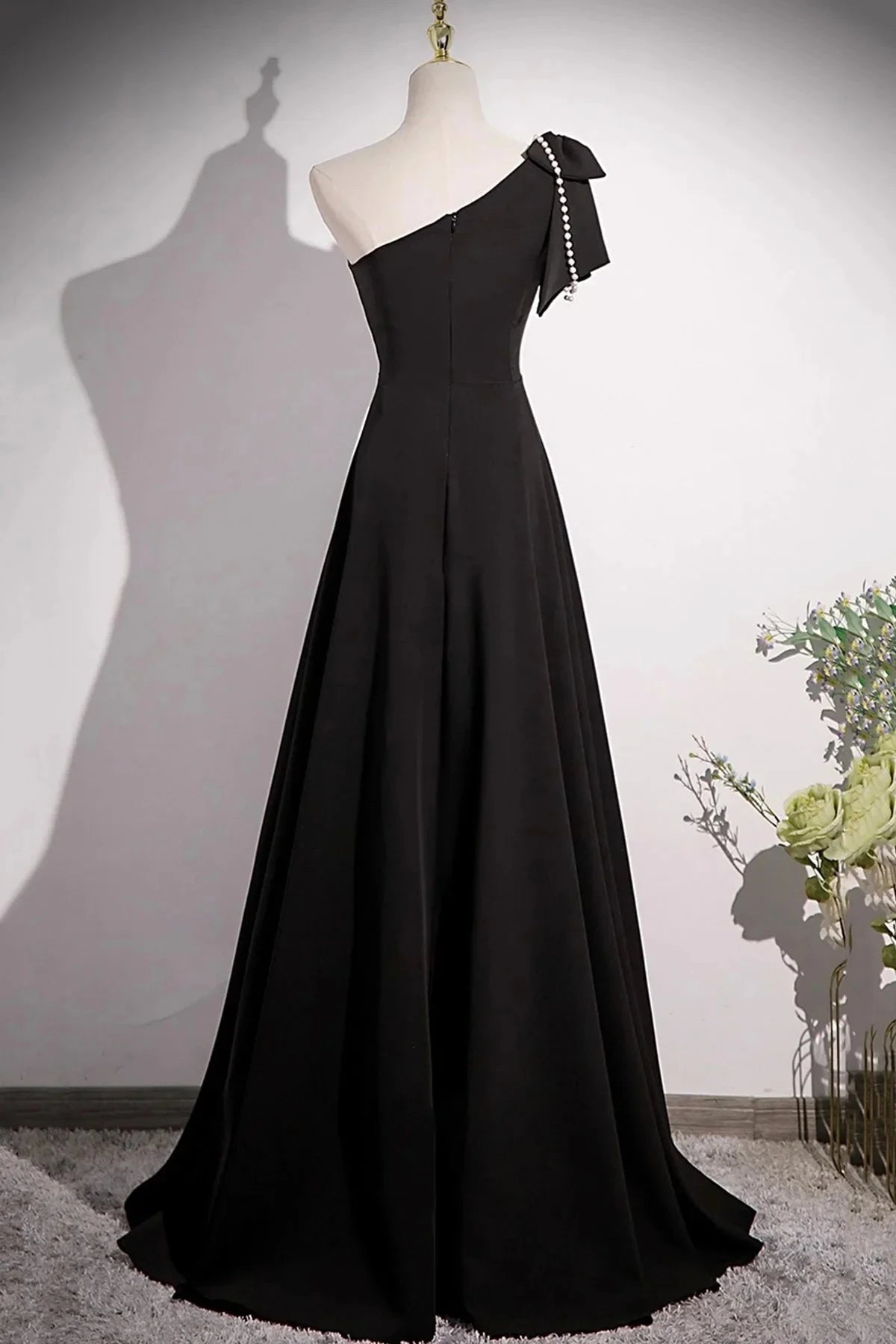One Shoulder Long Prom Dress A-Line Evening Party Dress simple gentle atmospheric and unique desi Brin by YiHuiw