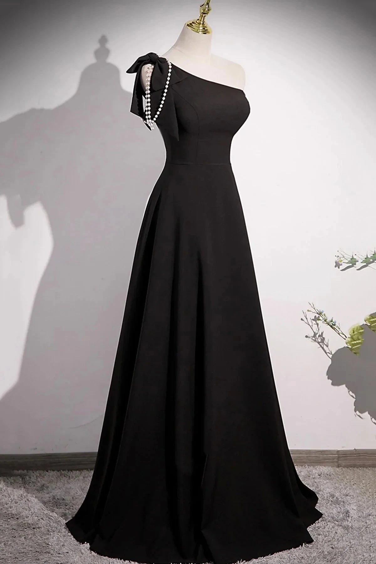 One Shoulder Long Prom Dress A-Line Evening Party Dress simple gentle atmospheric and unique desi Brin by YiHuiw