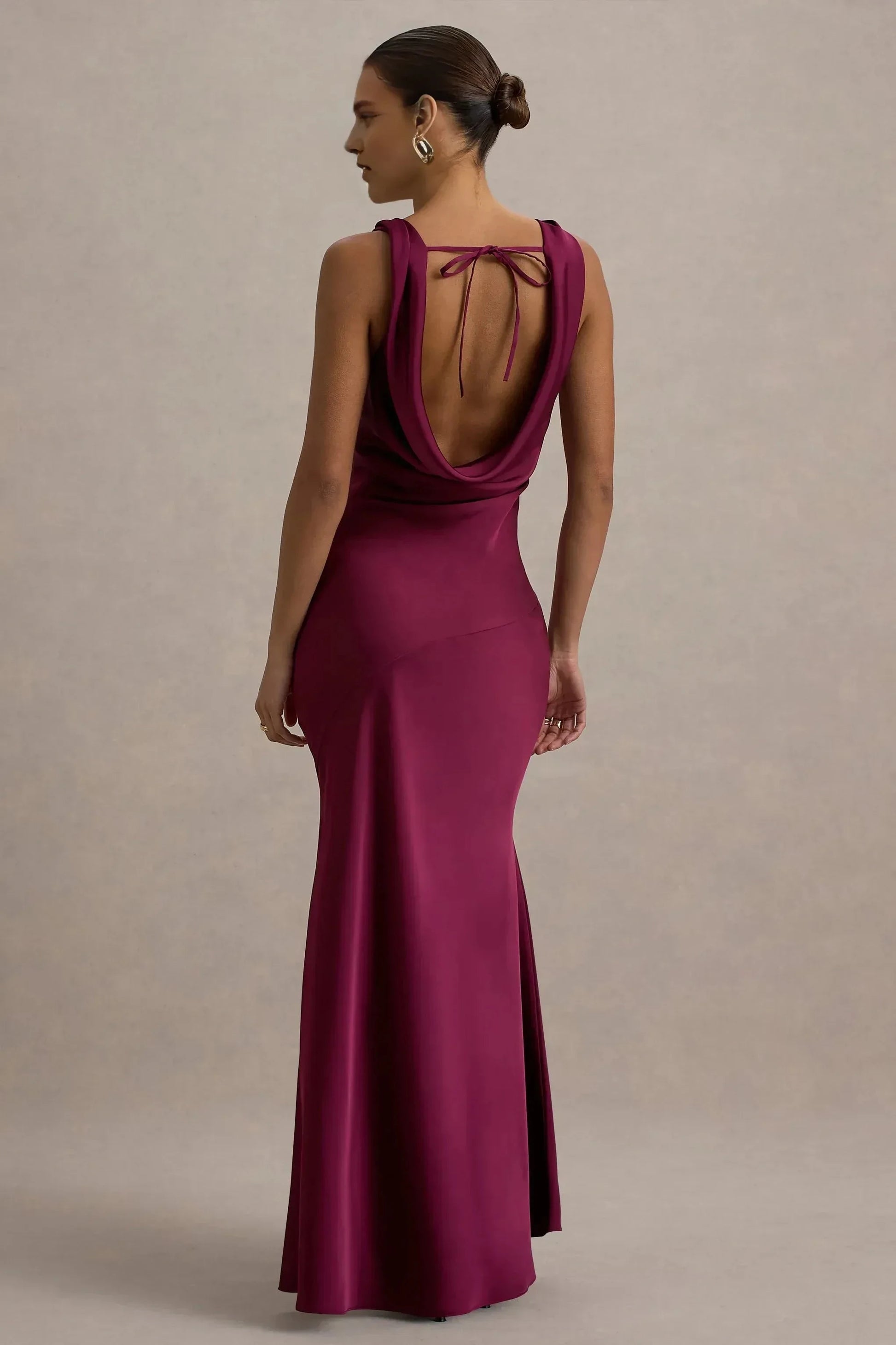 Opulent Mermaid Cowl Neck Sleeveless Open Back Floor Length Prom Dress by YiHuiw