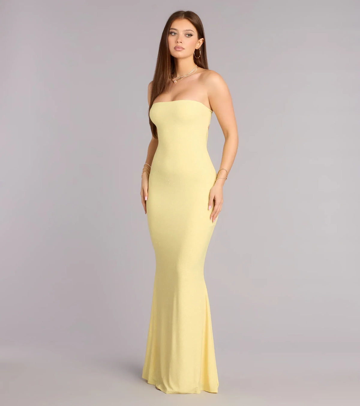 Yellow Mermaid Strapless Cutout Floor-Length Wedding Dress - Yihuiw by Yihuiw