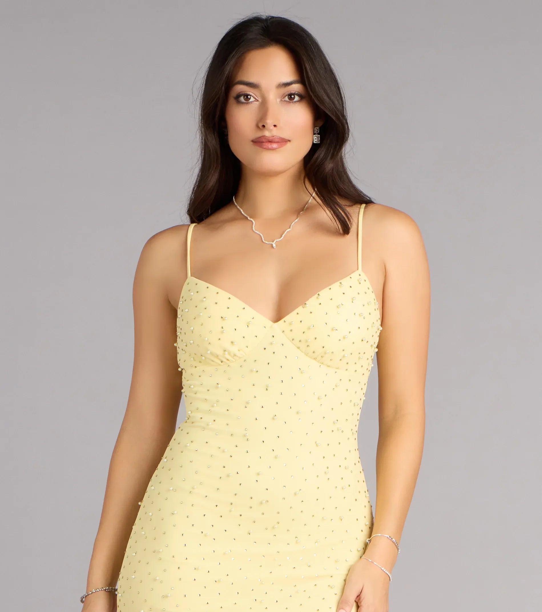 Yellow Mermaid Spaghetti Strap Floor-Length Wedding Dress - Yihuiw by Yihuiw
