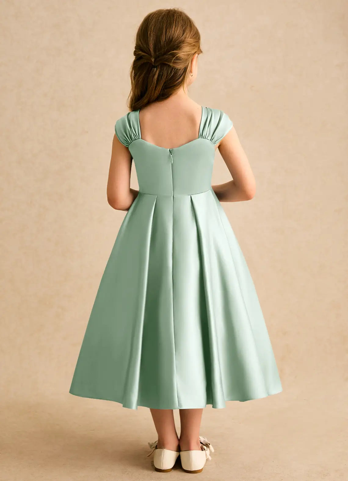 A-Line Sweetheart Cap Sleeve Midi Formal Dress - Yihuiw by Yihuiw