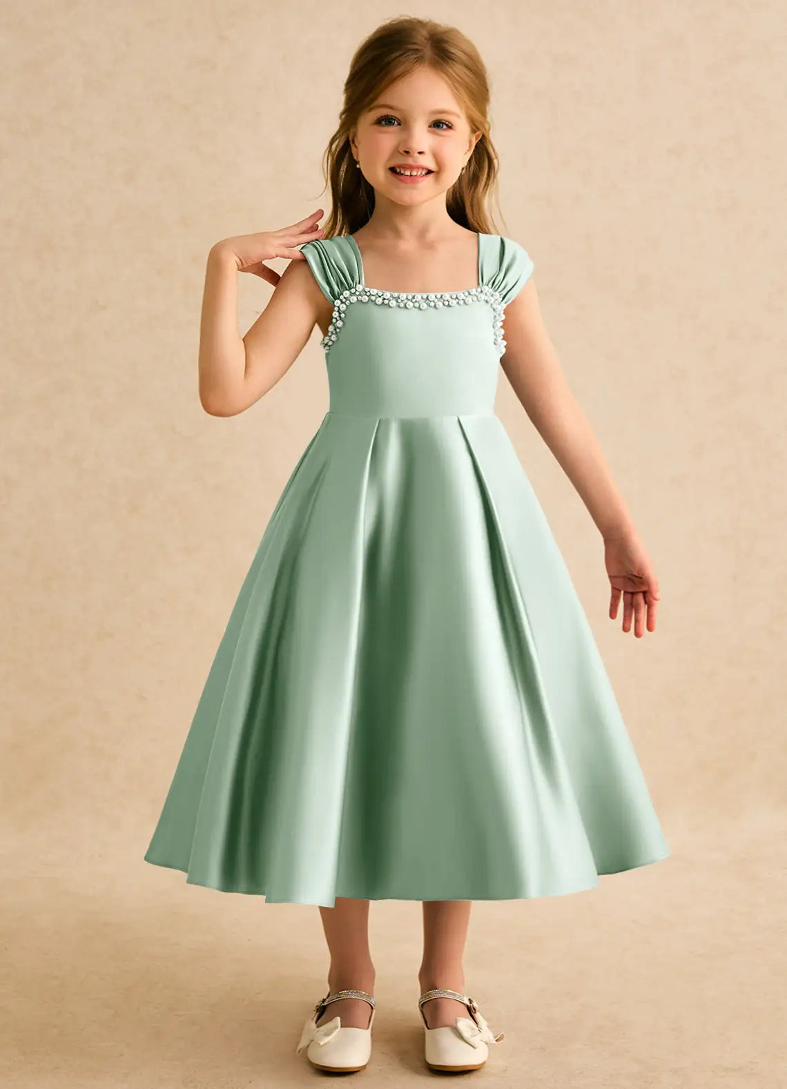 A-Line Sweetheart Cap Sleeve Midi Formal Dress - Yihuiw by Yihuiw