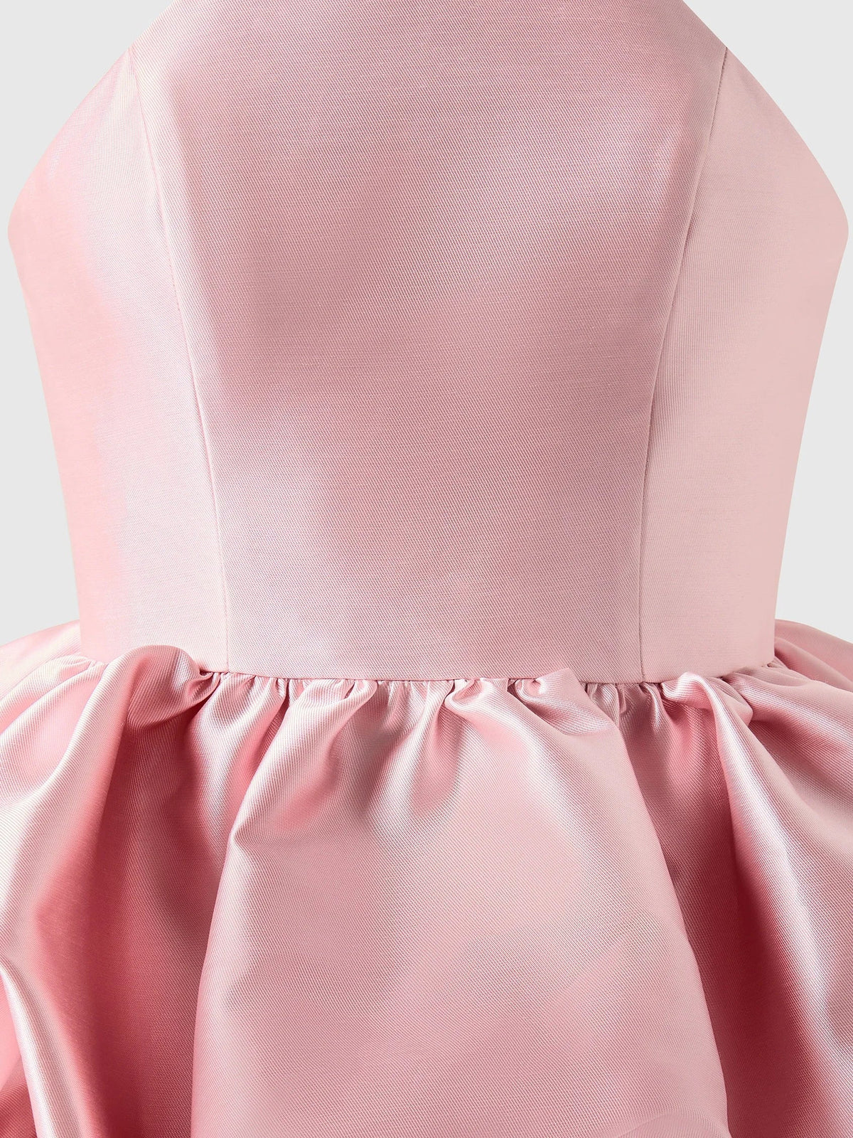 Pink High Neck Satin Maxi Dress with Ruffled Waist Fit & flare bridesmaid dress with halter neckline in mikado Mother of the Bride Dresses by YiHuiw