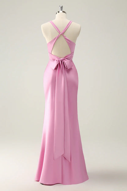 Mermaid V-Neck Satin Wedding Dress - Yihuiw by Yihuiw