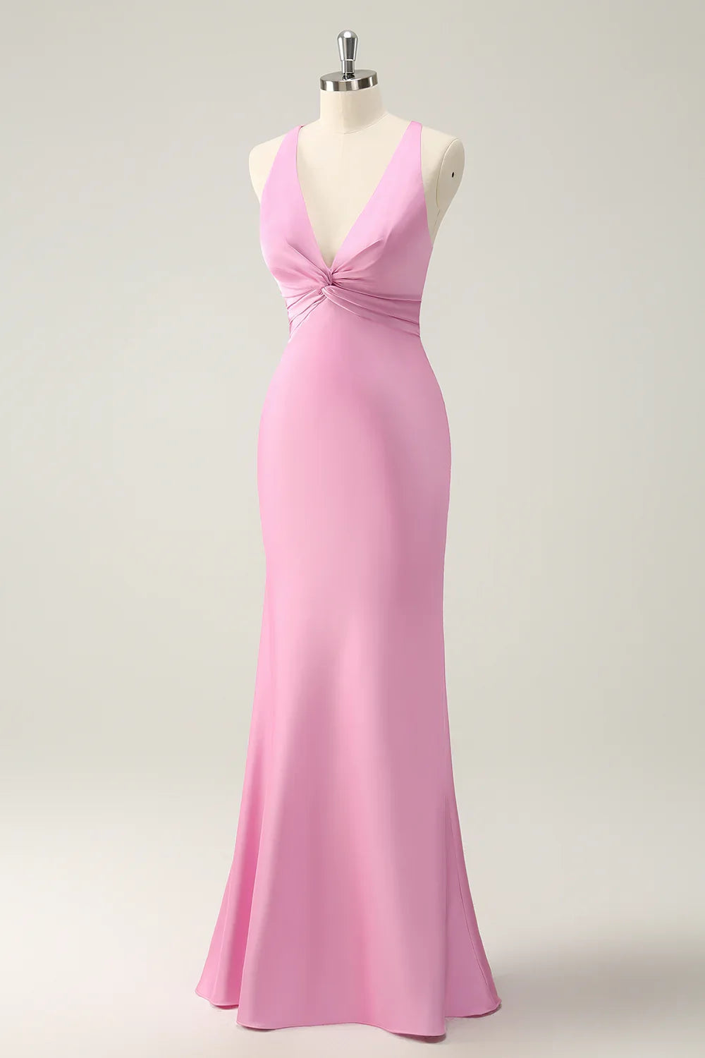 Mermaid V-Neck Satin Wedding Dress - Yihuiw by Yihuiw