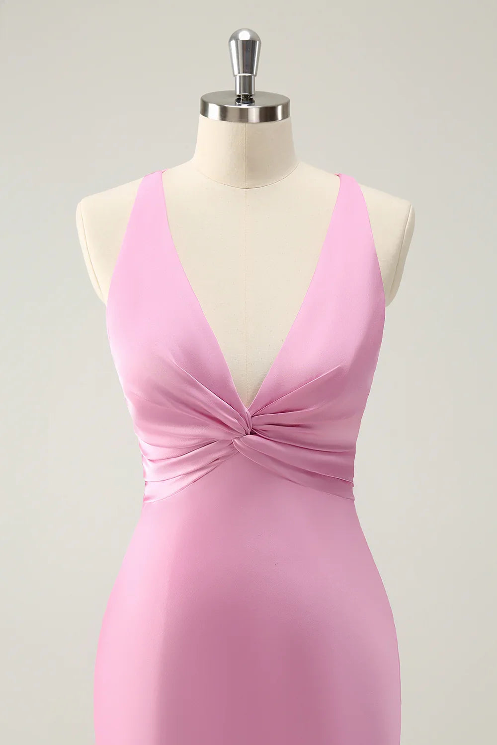 Mermaid V-Neck Satin Wedding Dress - Yihuiw by Yihuiw