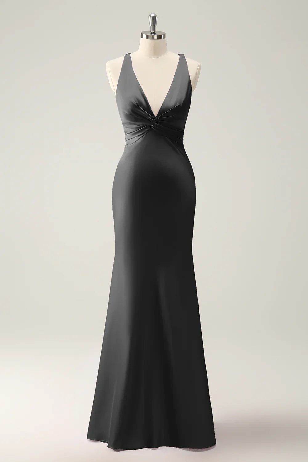 Mermaid V-Neck Satin Wedding Dress - Yihuiw by Yihuiw