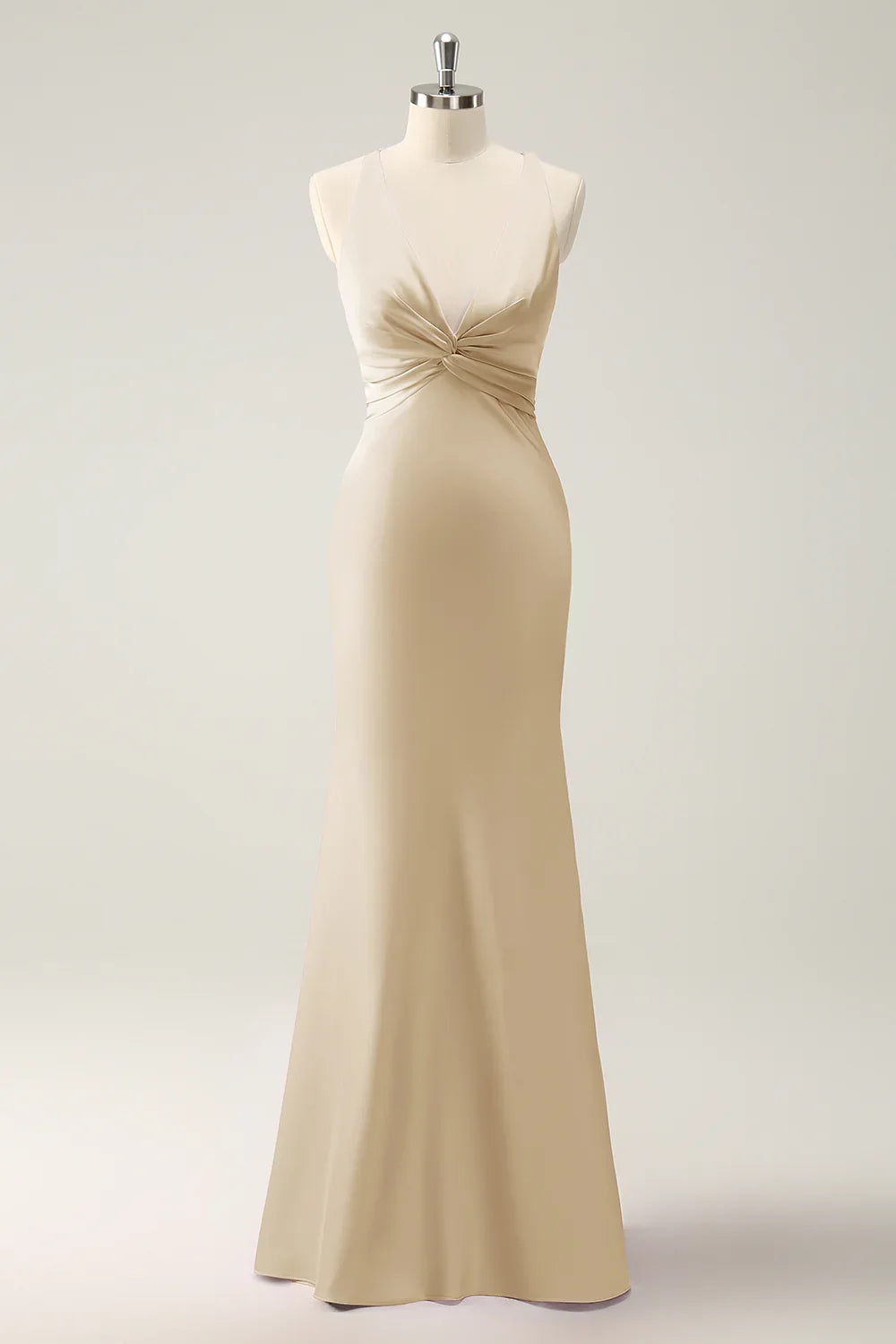 Mermaid V-Neck Satin Wedding Dress - Yihuiw by Yihuiw