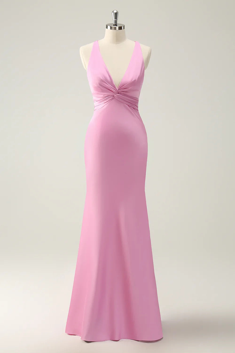 Mermaid V-Neck Satin Wedding Dress - Yihuiw by Yihuiw
