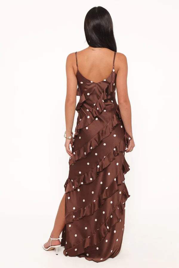 Spaghetti Strap High Slit Floor-Length Wedding Dress - Yihuiw by Yihuiw
