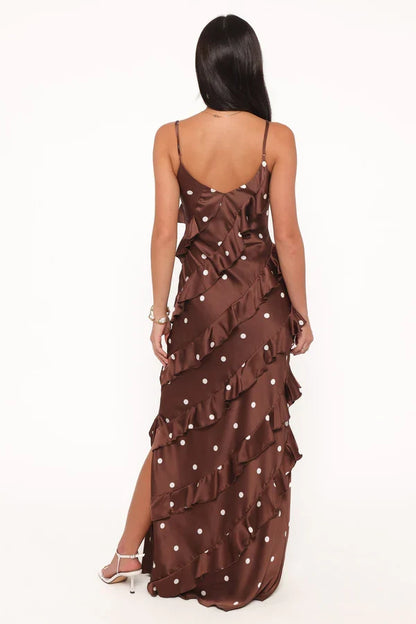 Spaghetti Strap High Slit Floor-Length Wedding Dress - Yihuiw by Yihuiw