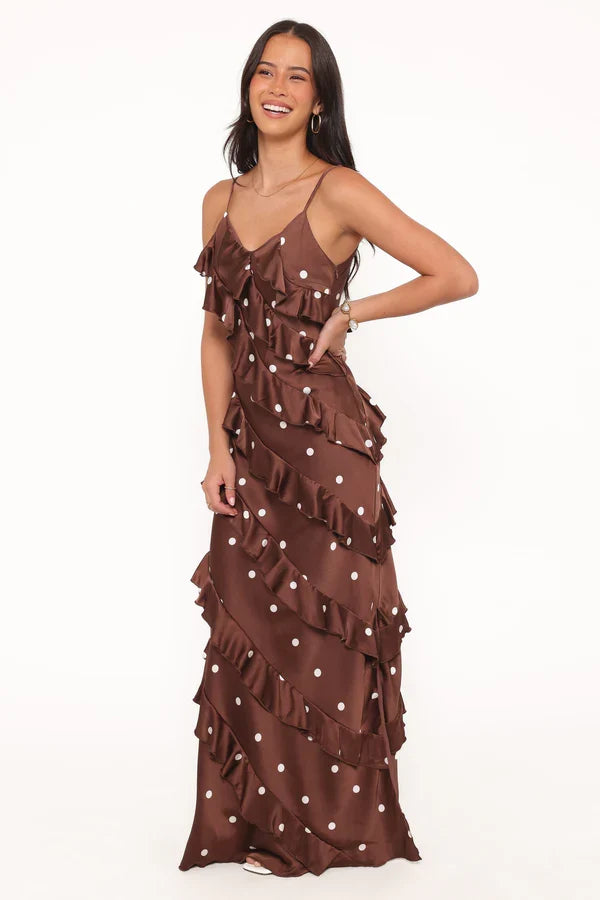 Spaghetti Strap High Slit Floor-Length Wedding Dress - Yihuiw by Yihuiw