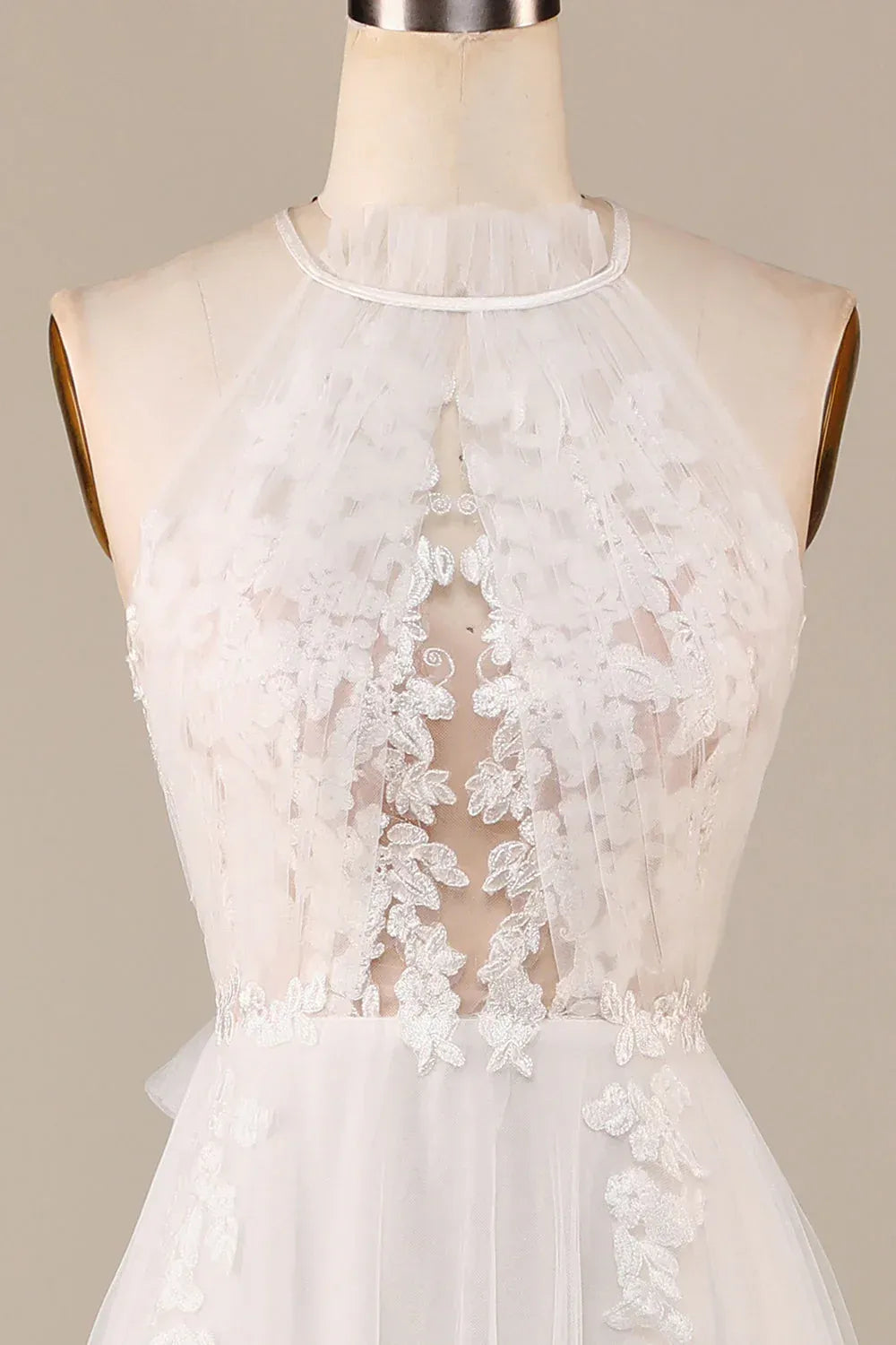 Sweetheart Lace Tiered Mini Wedding Dress - Yihuiw by Yihuiw
