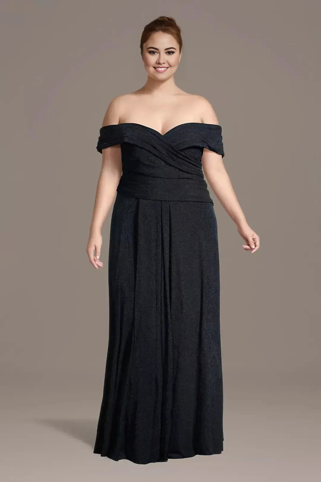 Plus Size Stunning A Line Off Shoulder Sleeveless Ruched Back Floor Length Mother of the Bride Dress by YiHuiw