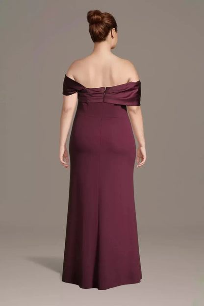 Plus Size Stunning Mermaid Off Shoulder Sleeveless Bow Back Floor Length Mother of the Bride Dress by YiHuiw