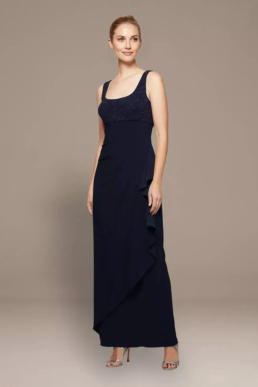 Polished Three Piece Scoop Neck Three Quarter Sleeve Lace Back Floor Length Mother of the Bride Dress by YiHuiw