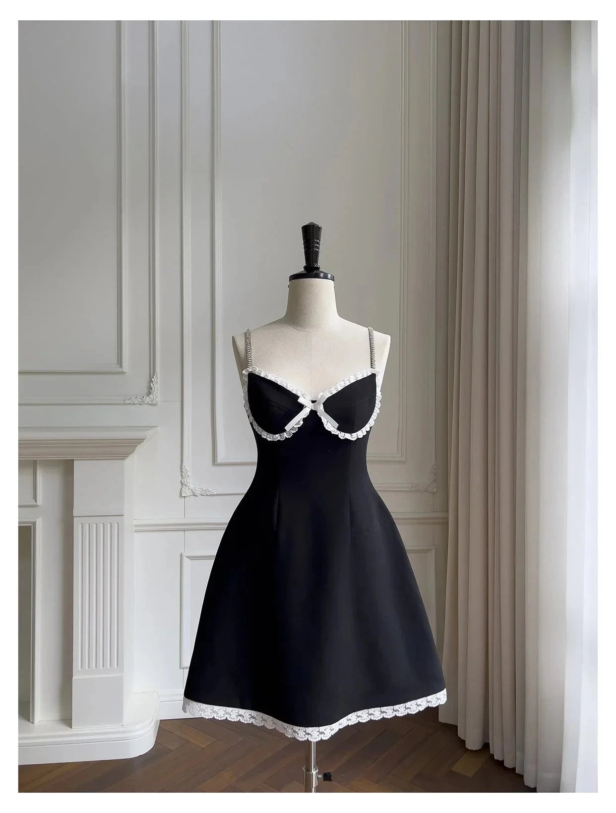 Pretty A Line Spaghetti Straps Black Satin Short Formal Homecoming Dresses Middle School Short 21st Birthday Outfits Graduation Dress Mini Cocktail Dresses by YiHuiw