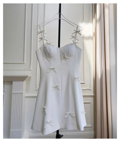 Pretty A Line Spaghetti Straps White Short Formal Homecoming Dresses Middle School Short 21st Birthday Outfits Graduation Dress Mini Cocktail Dresses by YiHuiw