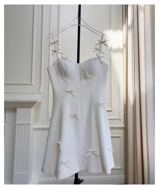 Pretty A Line Spaghetti Straps White Short Formal Homecoming Dresses Middle School Short 21st Birthday Outfits Graduation Dress Mini Cocktail Dresses by YiHuiw