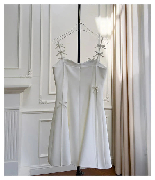 Pretty A Line Spaghetti Straps White Short Formal Homecoming Dresses Middle School Short 21st Birthday Outfits Graduation Dress Mini Cocktail Dresses by YiHuiw