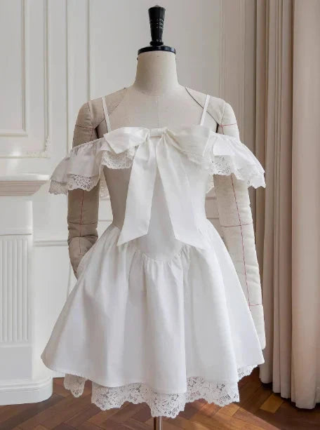 Pretty A line Off The Shoulder White Short Formal Homecoming Dresses Middle School Short 21st Birthday Outfits Graduation Dress Mini Cocktail Dresses by YiHuiw