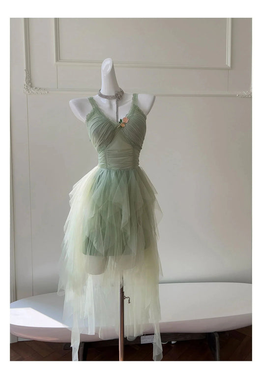 Pretty Green Tulle Formal Homecoming Dresses Middle School Short 21st Birthday Outfits Graduation Dress Mini Cocktail Dresses by YiHuiw