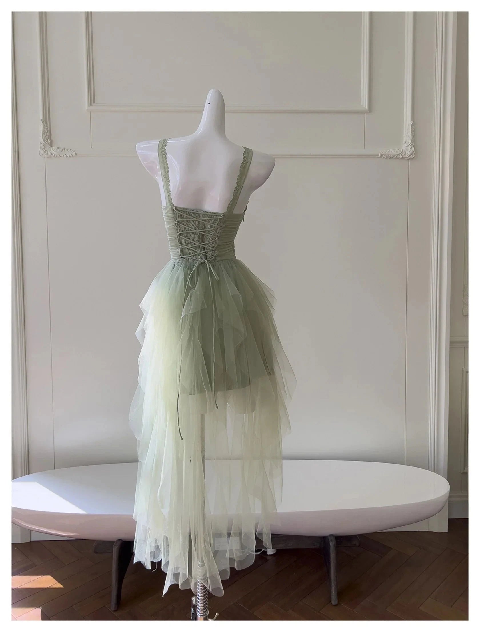 Pretty Green Tulle Formal Homecoming Dresses Middle School Short 21st Birthday Outfits Graduation Dress Mini Cocktail Dresses by YiHuiw