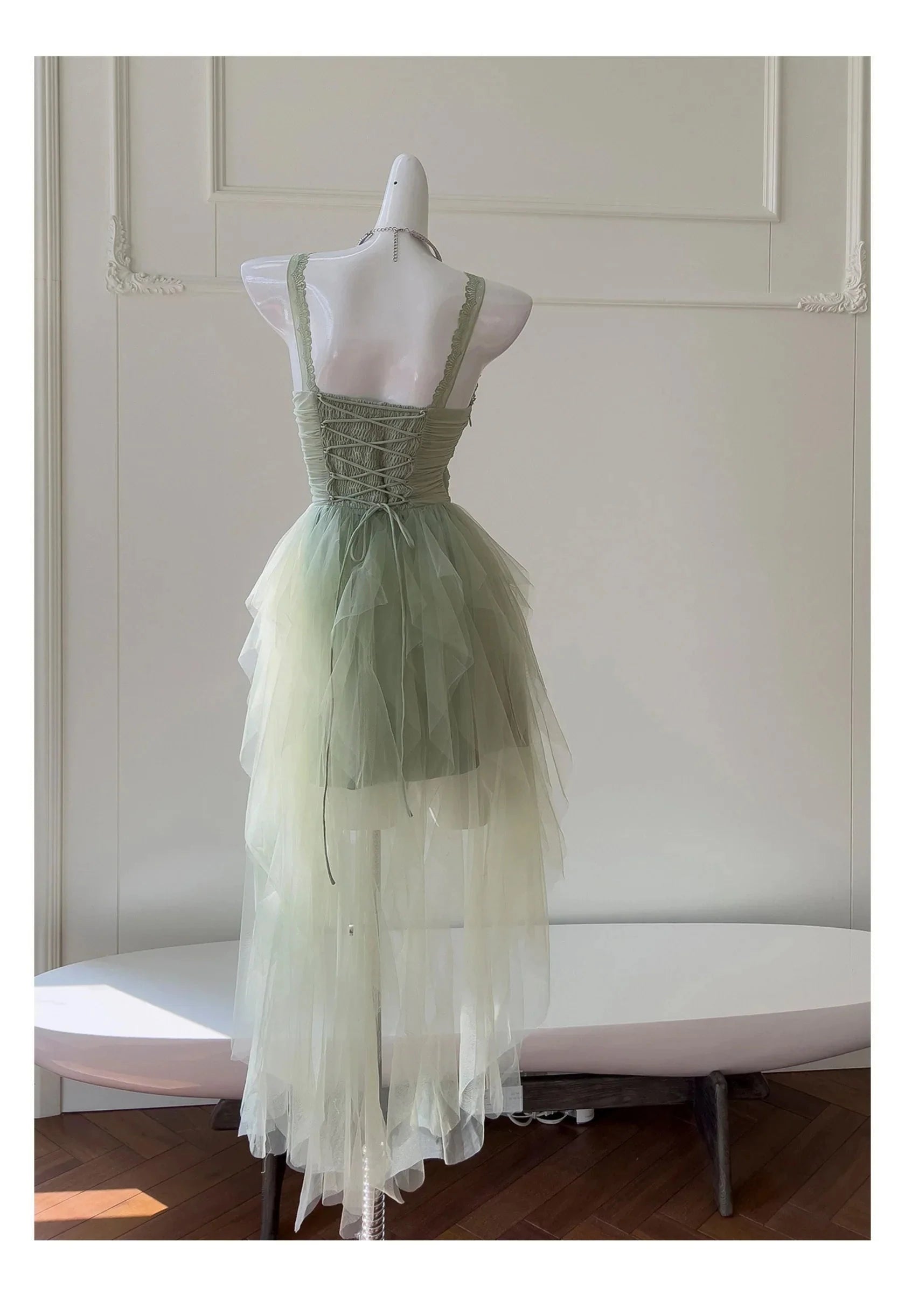 Pretty Green Tulle Formal Homecoming Dresses Middle School Short 21st Birthday Outfits Graduation Dress Mini Cocktail Dresses by YiHuiw