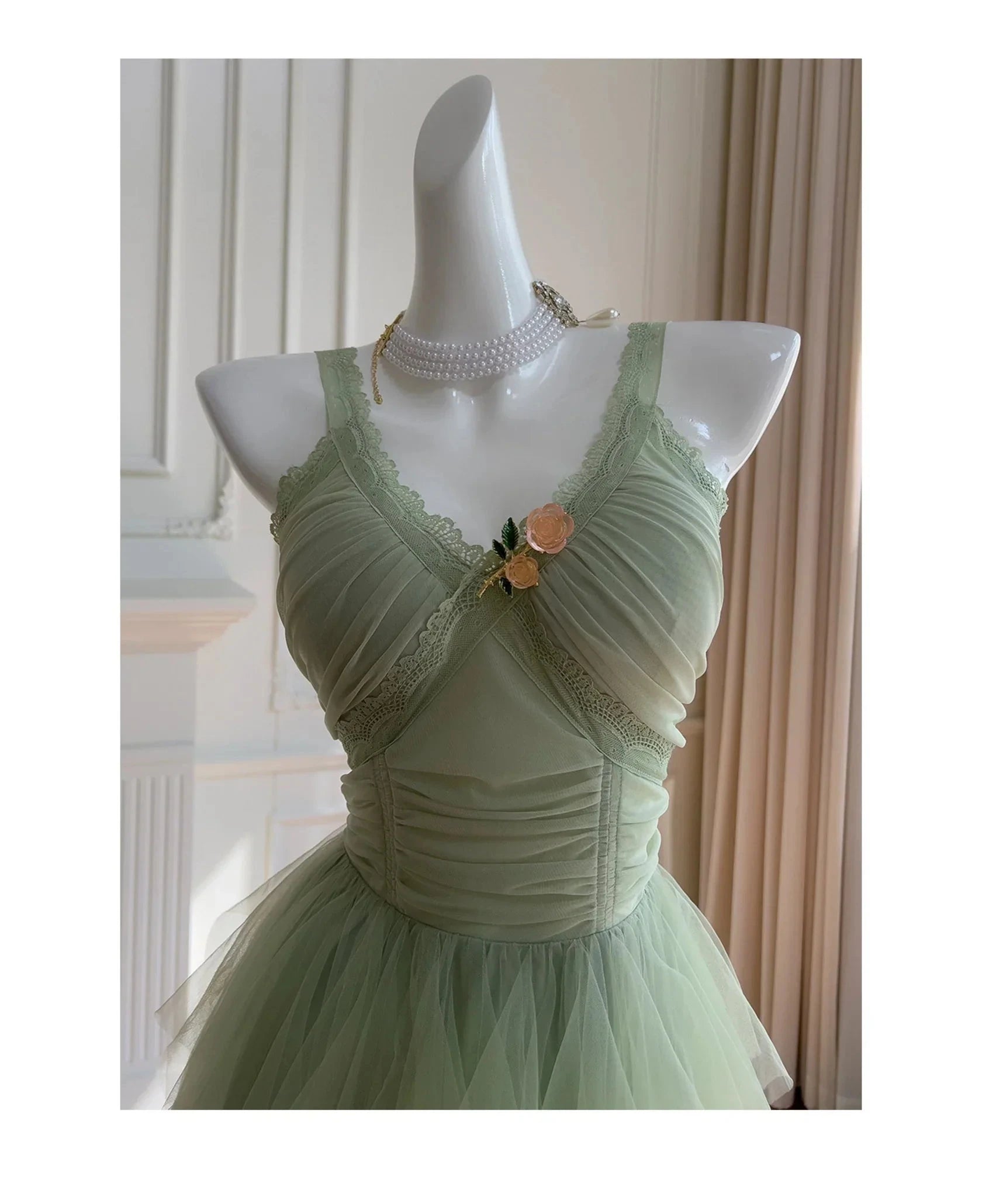 Pretty Green Tulle Formal Homecoming Dresses Middle School Short 21st Birthday Outfits Graduation Dress Mini Cocktail Dresses by YiHuiw