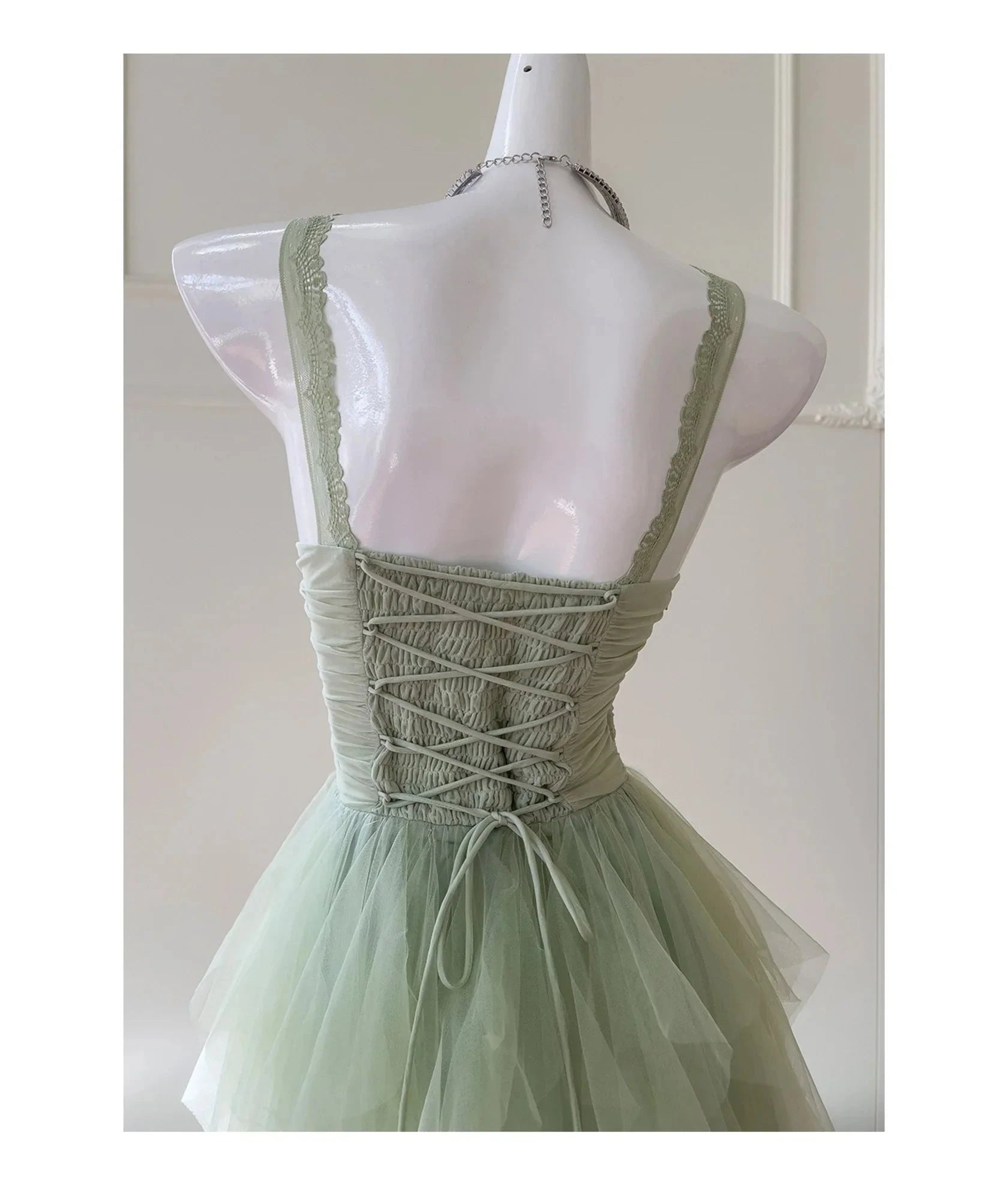 Pretty Green Tulle Formal Homecoming Dresses Middle School Short 21st Birthday Outfits Graduation Dress Mini Cocktail Dresses by YiHuiw