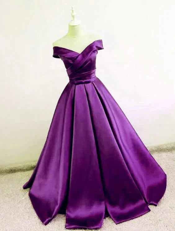 Purple satin dress with one shoulder cross, suitable for occasions such as dinners, dances, etc by YiHuiw