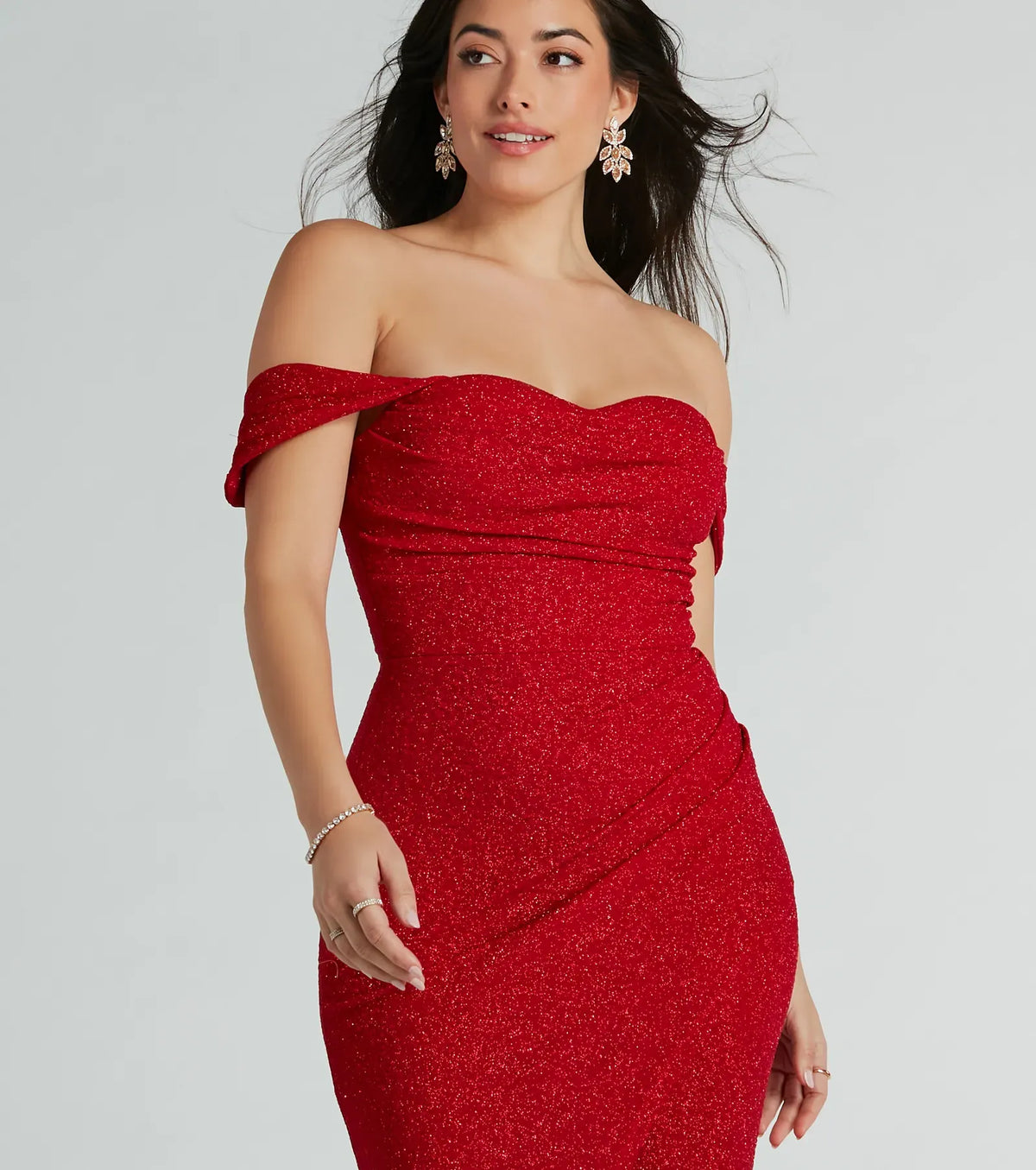 Red Mermaid High Slit Floor-Length Wedding Dress - Yihuiw by Yihuiw