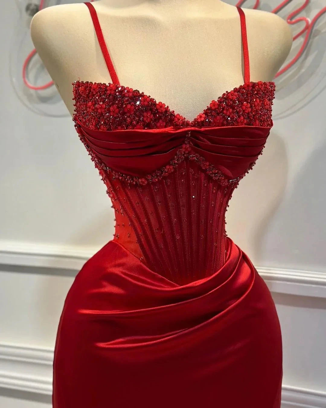 Red Prom Dress with Slit Open Backs Fitted Long Evening Gown simple gentle atmospheric and unique desi Bring summer colors to enhance whiteness by YiHuiw