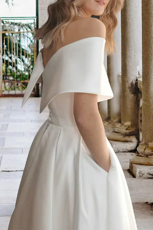 Sweetheart Tea-Length Wedding Dress - Yihuiw by Yihuiw