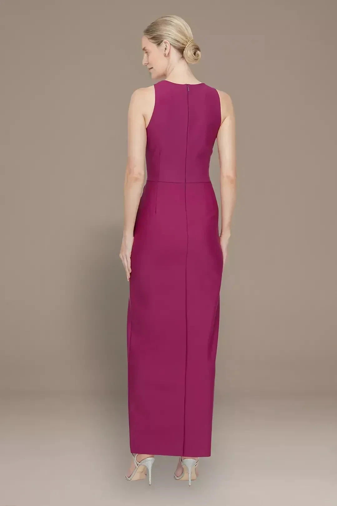 Refined Sheath Crew Neck Sleeveless Zipper Back Floor Length Mother of the Bride Dress by YiHuiw