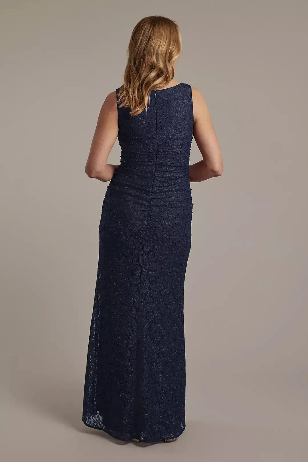 Refined Two Piece Square Neck Three Quarter Sleeve Lace Back Floor Length Mother of the Bride Dress by YiHuiw