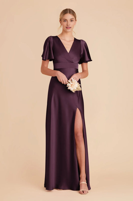 Empire Waist V-Neck Floor-Length Wedding Dress - Yihuiw by Yihuiw