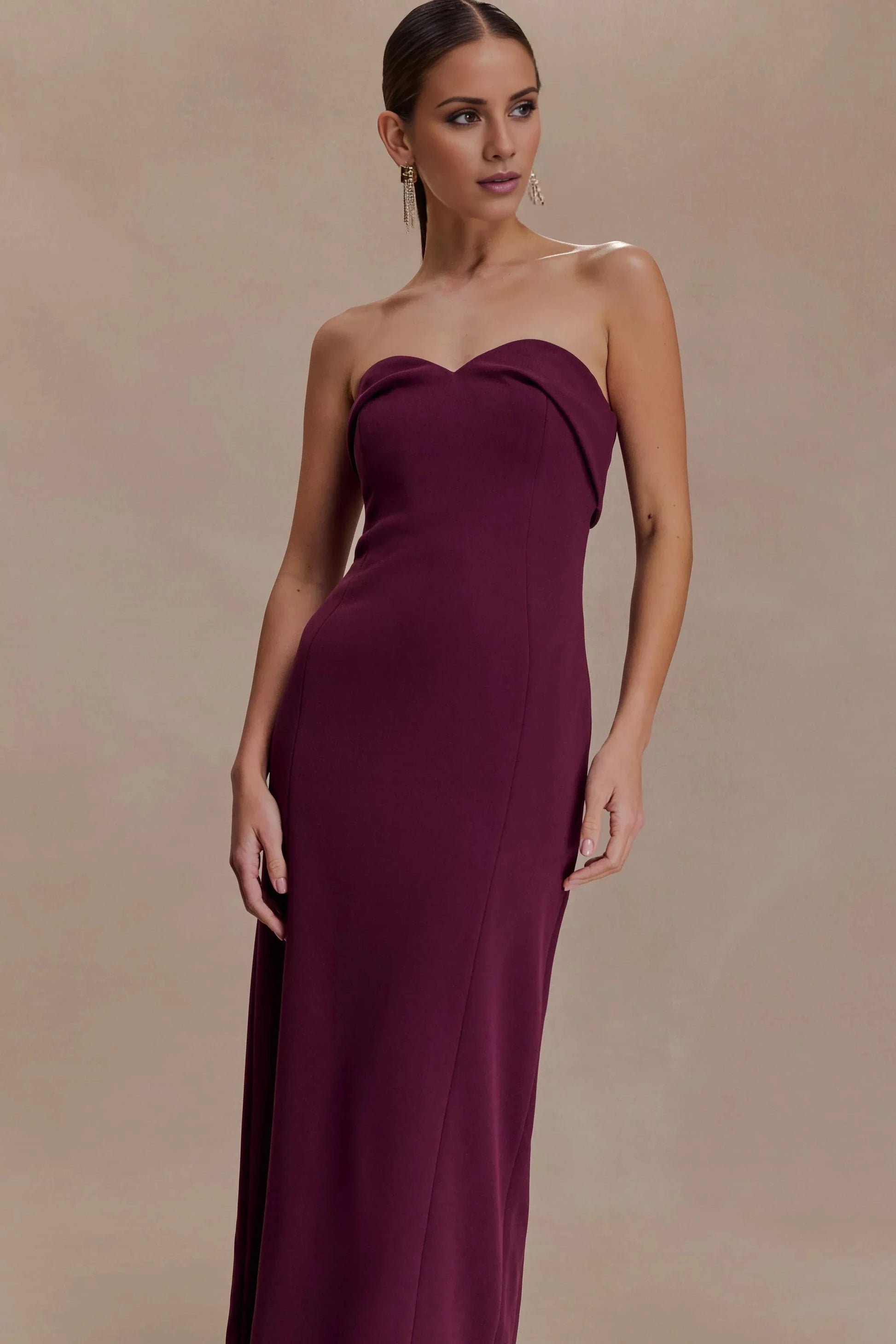 Retro-Glam Off the Shoulder Neck Strapless Sleeveless Sweetheart Back Zip Midi Evening Dress by YiHuiw