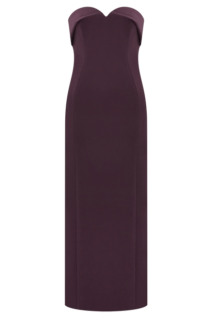 Retro-Glam Off the Shoulder Neck Strapless Sleeveless Sweetheart Back Zip Midi Evening Dress by YiHuiw