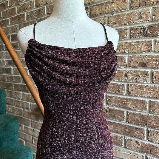 Retro Fashion Shiny Elegant Spaghetti Strap Long Sequined Ball Gown Evening simple gentle atmospheric and unique desi Bring summer colors to enhance whiteness by YiHuiw