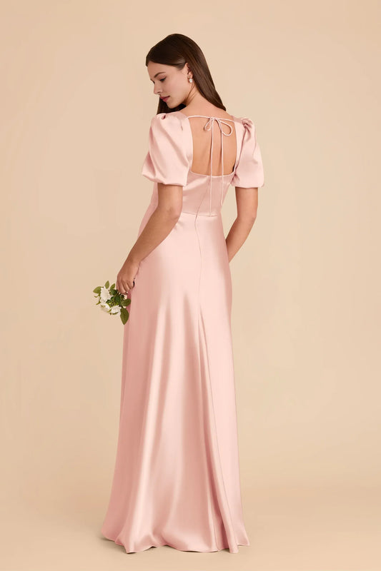 A-Line Square Neck Puff Sleeve Floor-Length Wedding Dress - Yihuiw by Yihuiw