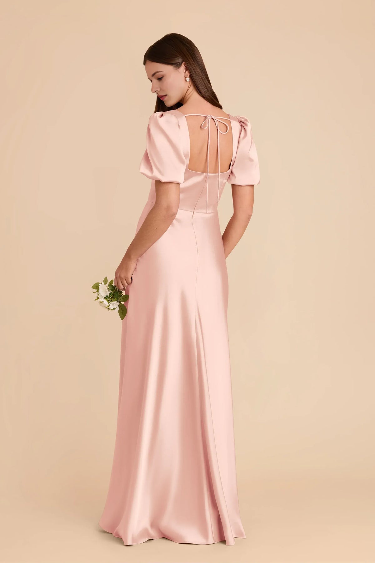 A-Line Square Neck Puff Sleeve Floor-Length Wedding Dress - Yihuiw by Yihuiw