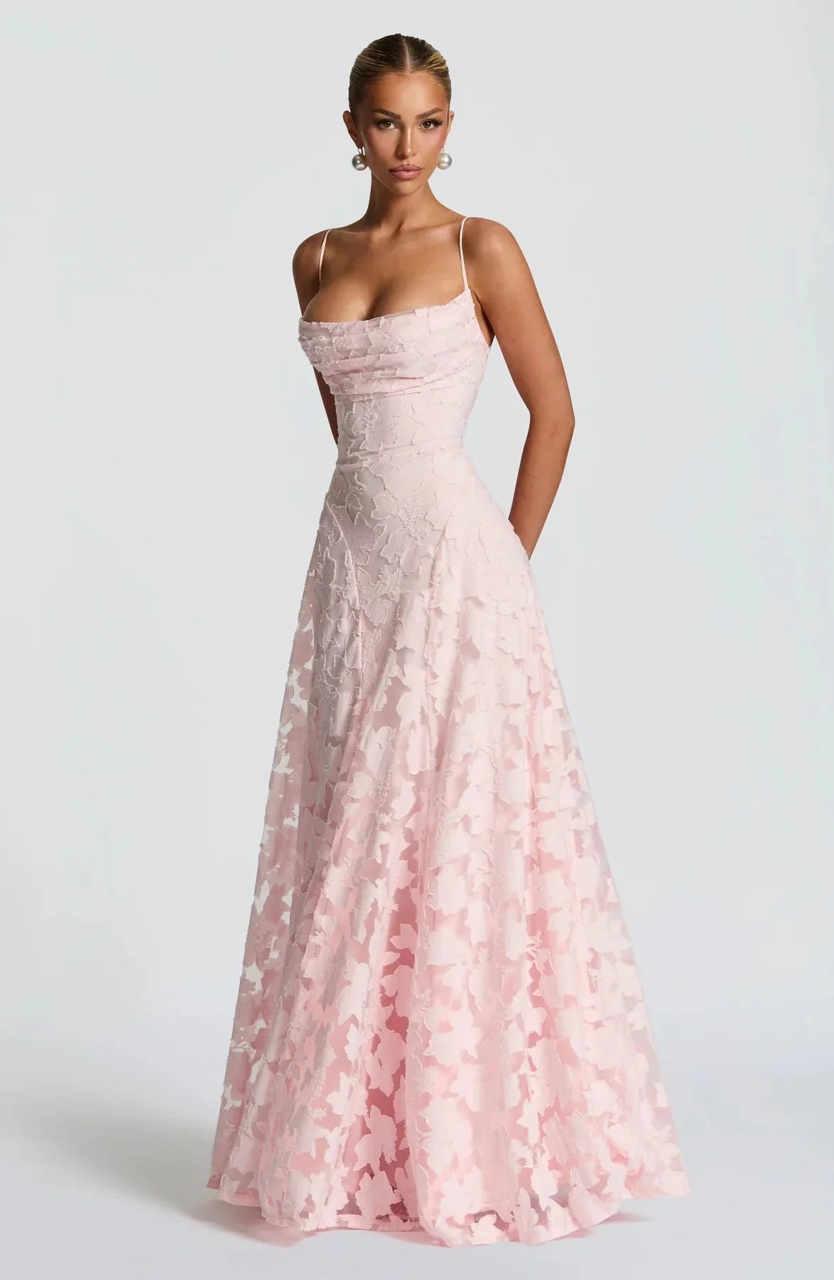 Square Neck Lace Floor-Length Wedding Dress - Yihuiw by Yihuiw