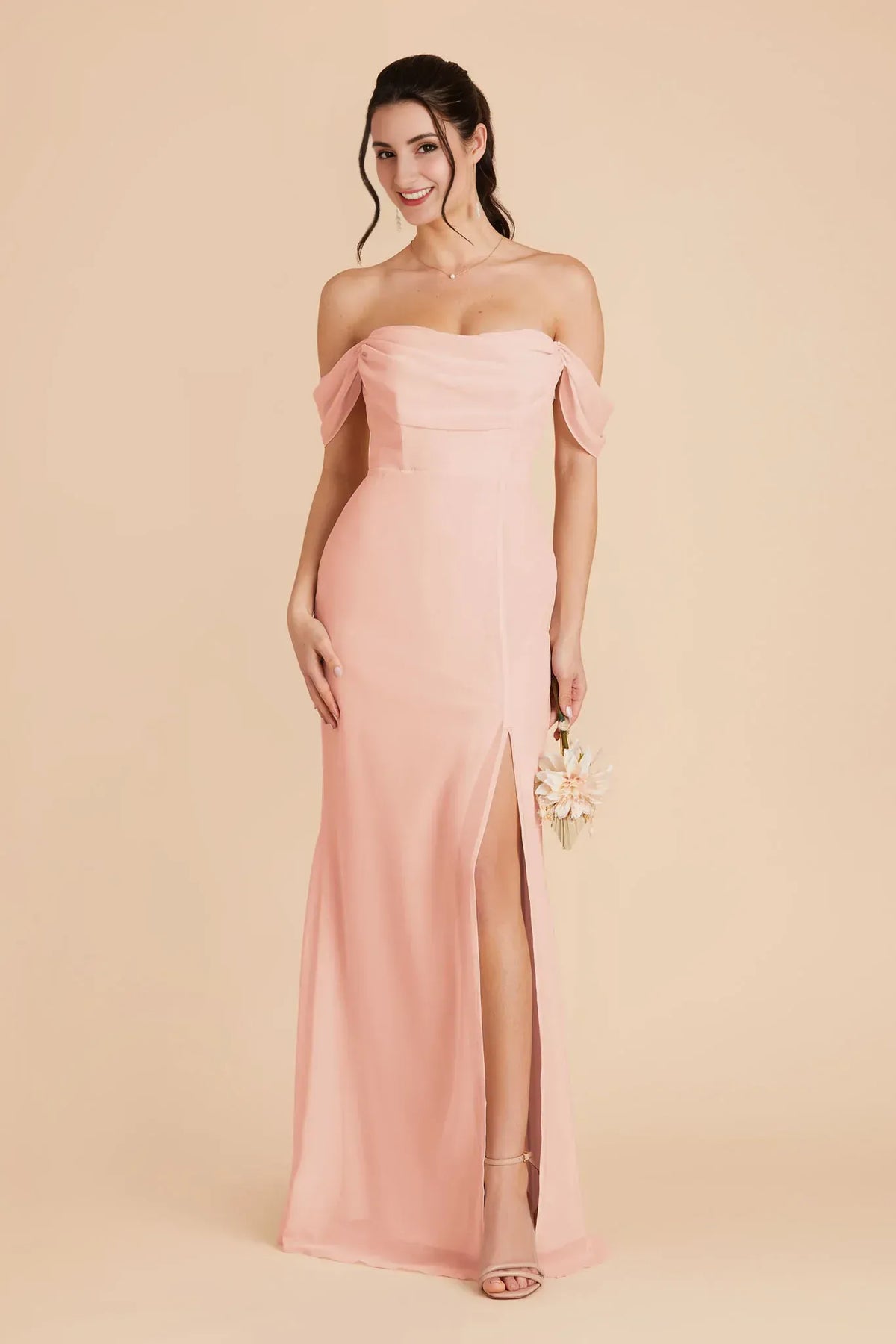 Mermaid Off-Shoulder Short Sleeve Floor-Length Wedding Dress - Yihuiw by Yihuiw