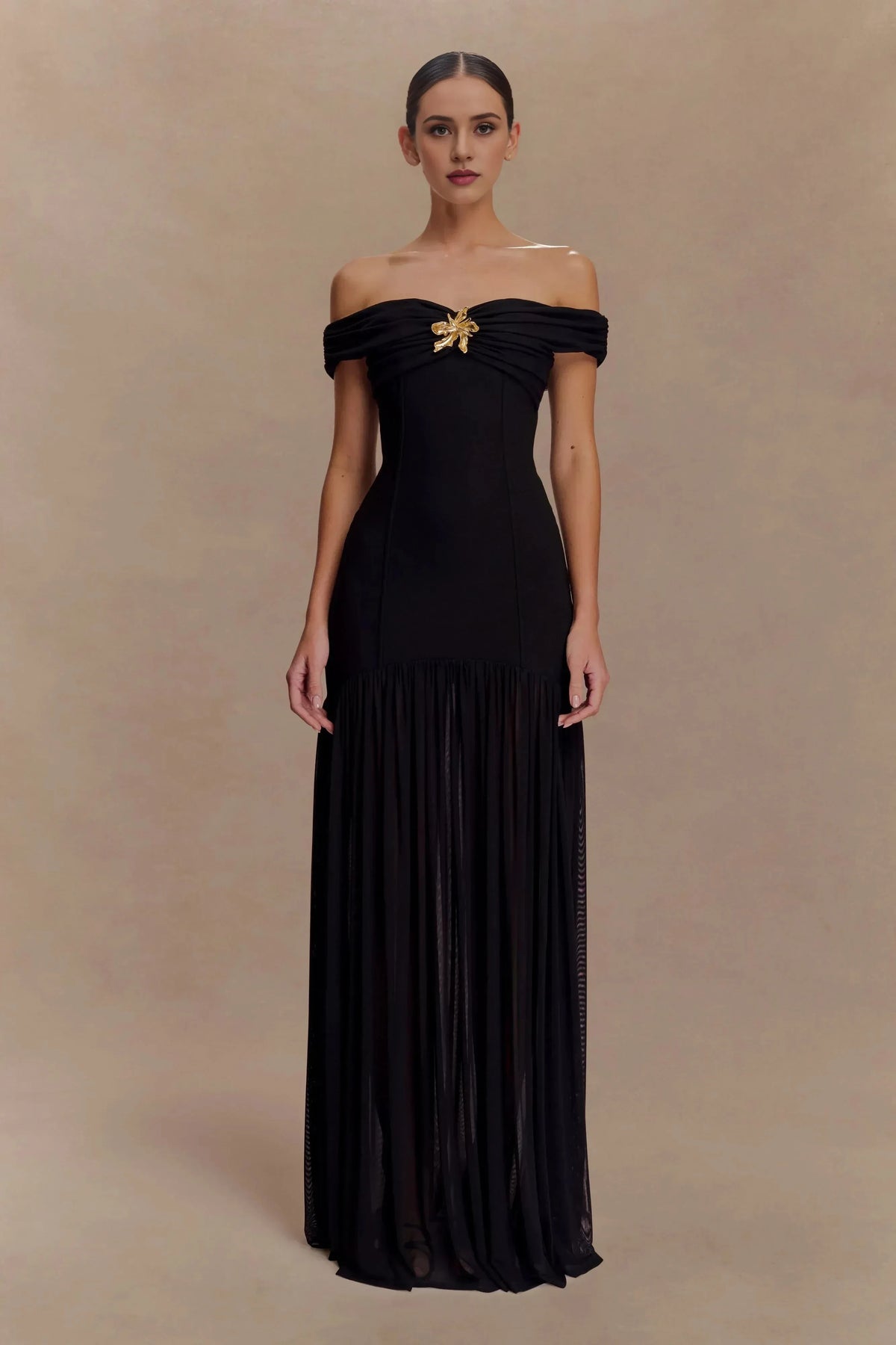 Romantic Mermaid Off Shoulder Short Sleeve Ruched Back Floor Length Prom Dress by YiHuiw