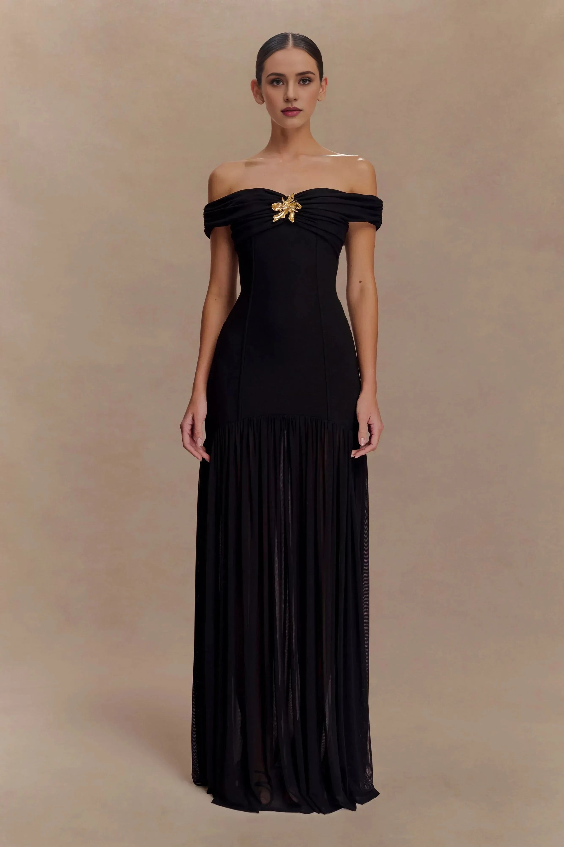 Romantic Mermaid Off Shoulder Short Sleeve Ruched Back Floor Length Prom Dress by YiHuiw