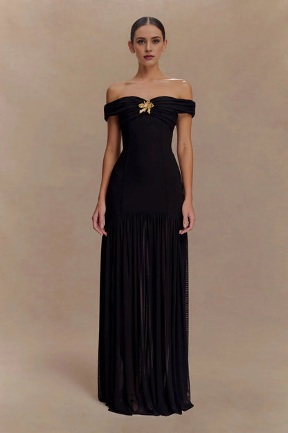 Romantic Mermaid Off Shoulder Short Sleeve Ruched Back Floor Length Prom Dress by YiHuiw
