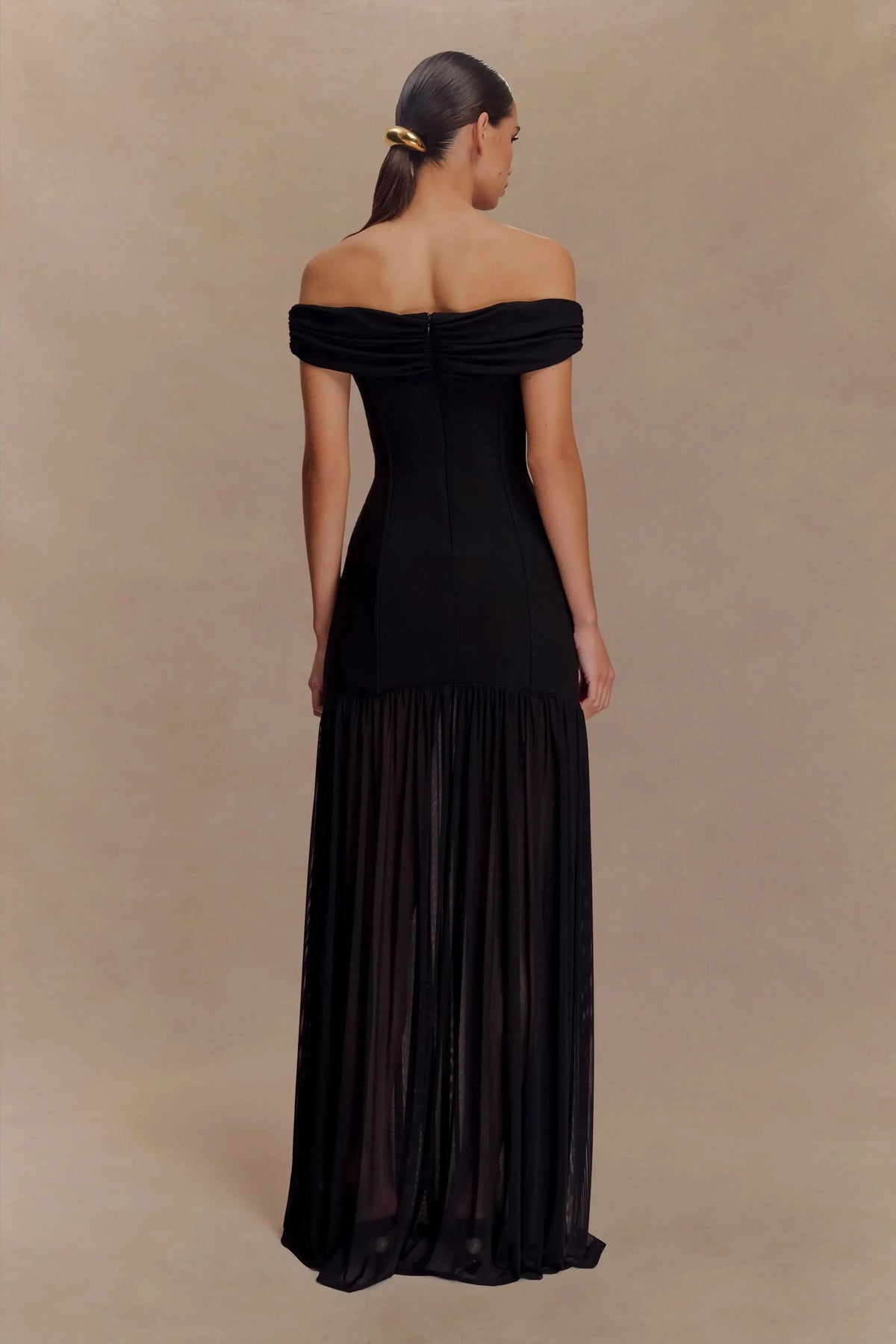 Romantic Mermaid Off Shoulder Short Sleeve Ruched Back Floor Length Prom Dress by YiHuiw